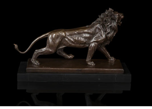 TOP GOOD  -office home LIVING ROOM TOP COOL Decoration-Wild animal Lion ART FENG SHUI bronze statue sculpture