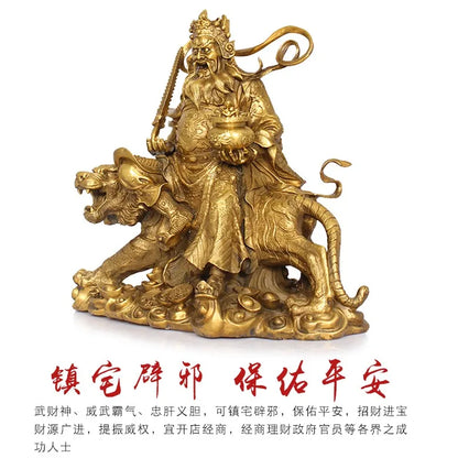 TOP GOOD  office home house Talisman Protection # Money Drawing Martial the god of fortune Zhao Gongming Brass statue