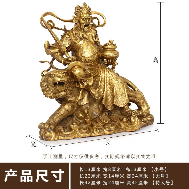 TOP GOOD  office home house Talisman Protection # Money Drawing Martial the god of fortune Zhao Gongming Brass statue