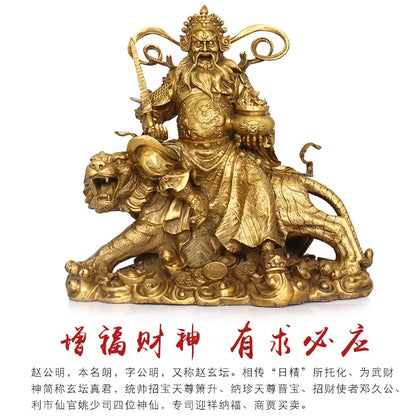 TOP GOOD  office home house Talisman Protection # Money Drawing Martial the god of fortune Zhao Gongming Brass statue