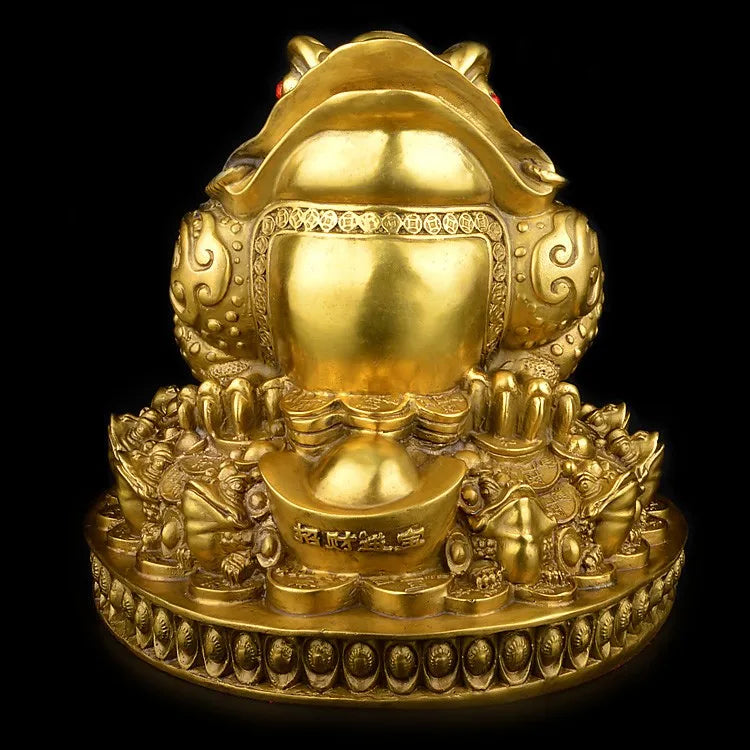 TOP GOOD office home protective- Talisman House Protection Money Drawing JIN CHAN treasure FENG SHUI Brass statue 32 CM LARGE