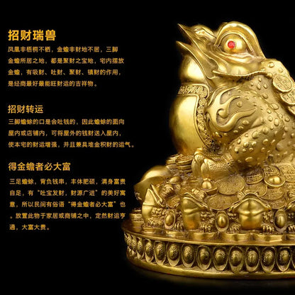 TOP GOOD office home protective- Talisman House Protection Money Drawing JIN CHAN treasure FENG SHUI Brass statue 32 CM LARGE