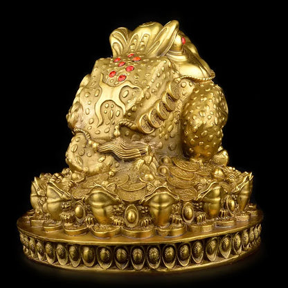 TOP GOOD office home protective- Talisman House Protection Money Drawing JIN CHAN treasure FENG SHUI Brass statue 32 CM LARGE