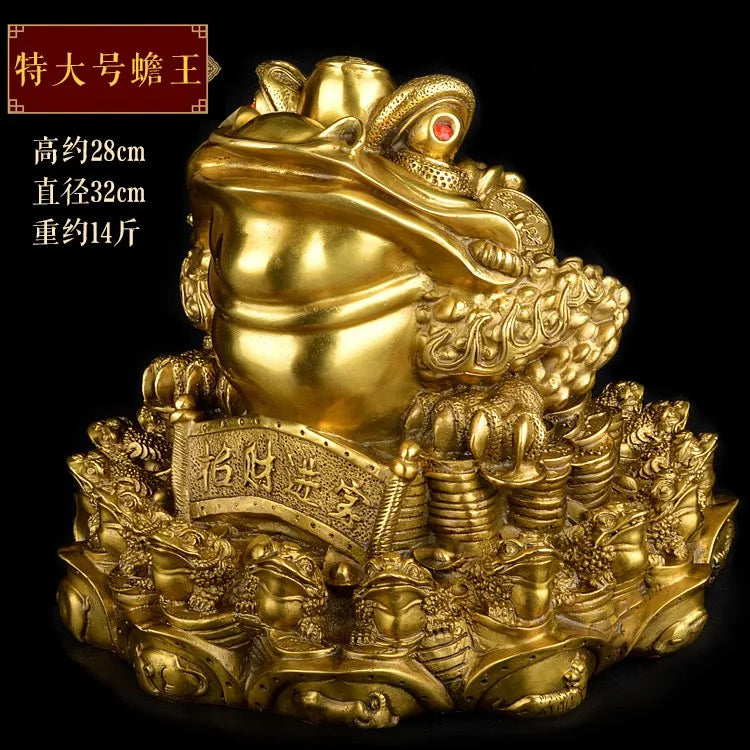 TOP GOOD office home protective- Talisman House Protection Money Drawing JIN CHAN treasure FENG SHUI Brass statue 32 CM LARGE