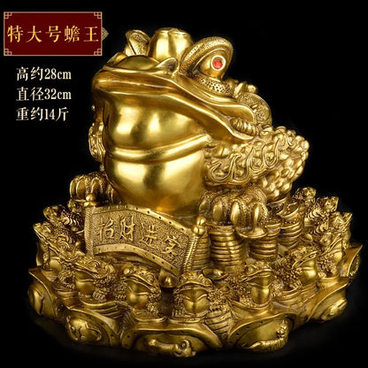 TOP GOOD office home protective- Talisman House Protection Money Drawing JIN CHAN treasure FENG SHUI Brass statue 32 CM LARGE