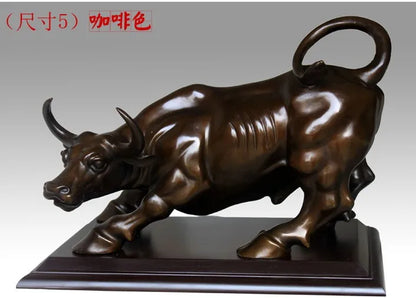 TOP GOOD office home store business stock-market Mascot -Talisman Protection Money Drawing Charging Bull bronze statue 19CM #