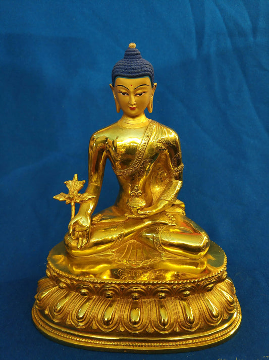 TOP GOOD wholesale buddha statue LARGE Tibetan Buddhism gilding Gold-plated Phra Kring the Medicine buddha brass statue Talisman
