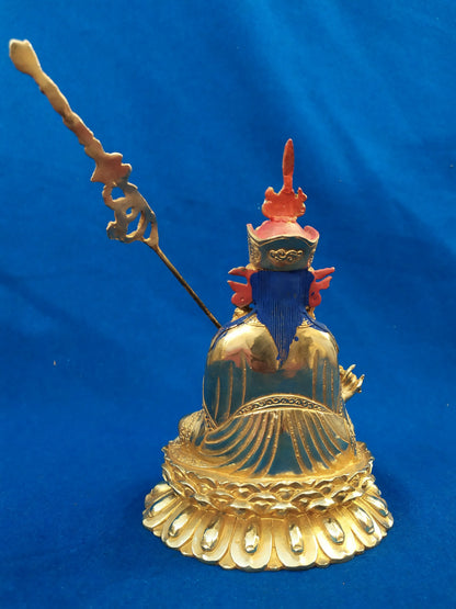 TOP GOOD wholesale buddha statue Tibetan Buddhism Buddha FULL Gold-plated brass statue Guru Rinpoche Padmasambhava Buddha