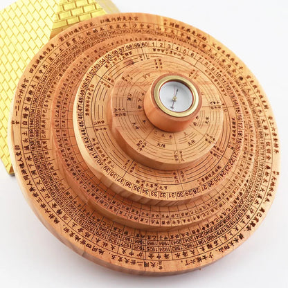 TOP Geomantic master tool Southeast Asia efficacious Eight Diagram QIMENDUN JIA LIU NIAN JIA ZI PAN peach wood FENG SHUI LUO PAN
