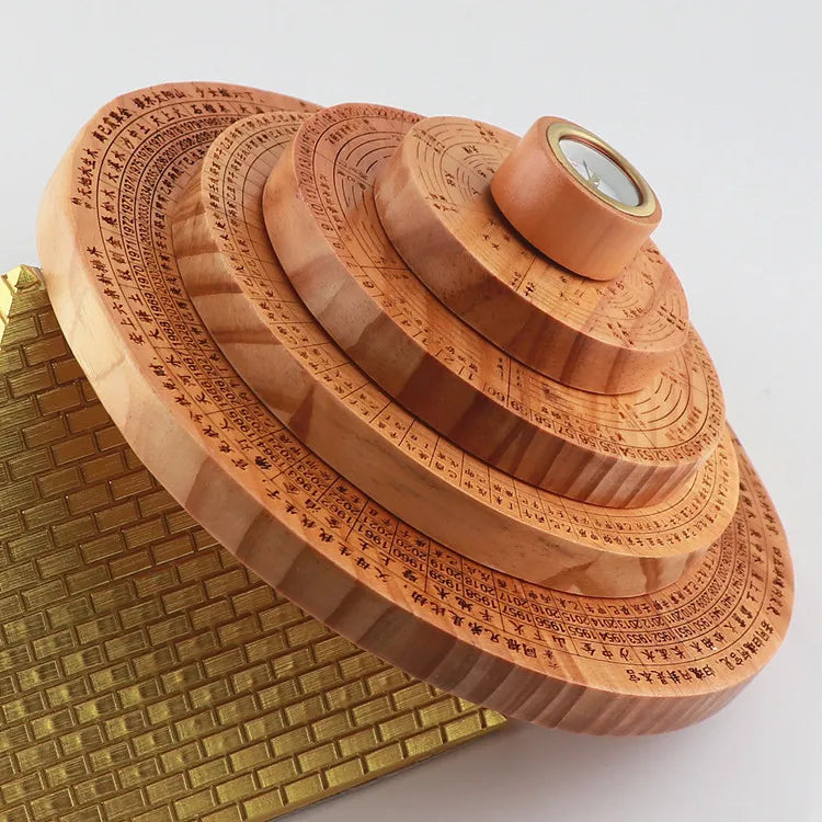 TOP Geomantic master tool Southeast Asia efficacious Eight Diagram QIMENDUN JIA LIU NIAN JIA ZI PAN peach wood FENG SHUI LUO PAN