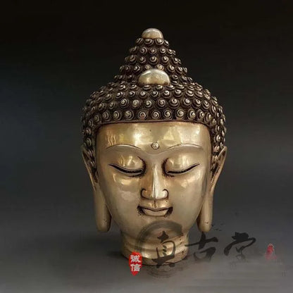 TOP collection # Home OFFICE Buddhism art -old Vintage CHINA silver figure of Buddha sculpture CHAN Buddha statue