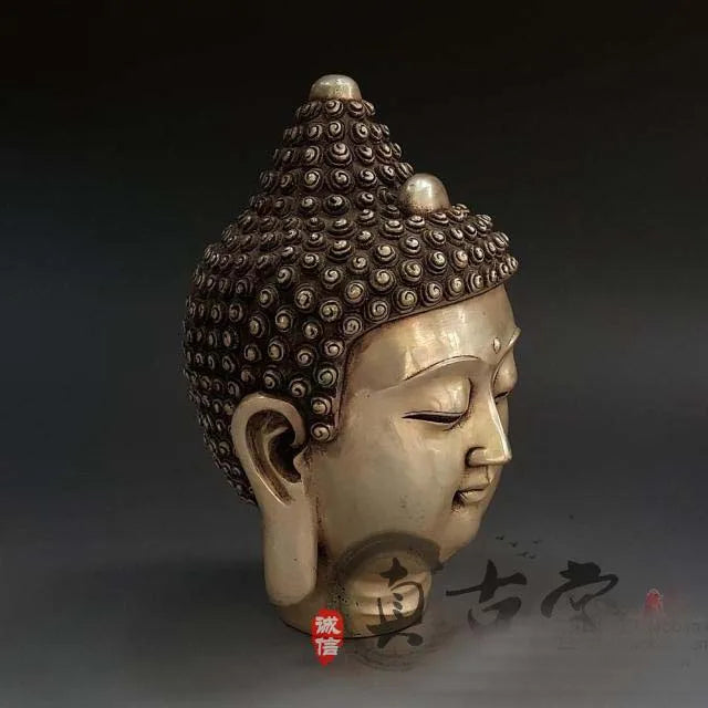 TOP collection # Home OFFICE Buddhism art -old Vintage CHINA silver figure of Buddha sculpture CHAN Buddha statue
