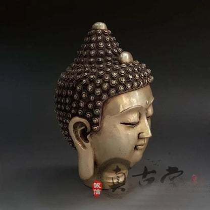 TOP collection # Home OFFICE Buddhism art -old Vintage CHINA silver figure of Buddha sculpture CHAN Buddha statue