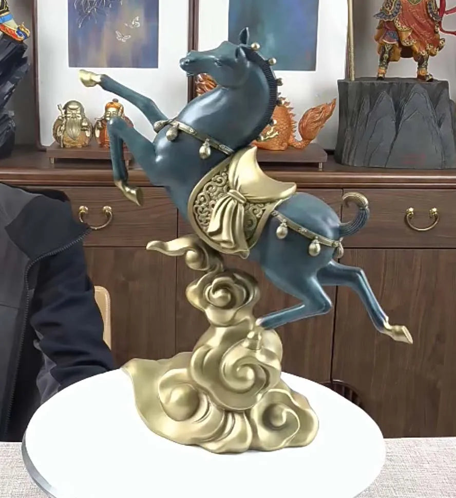 TOP grade Good luck Royal Wealth Fortune horse mascot HOME OFFICE company decoration bring wealth money bronze Sculpture
