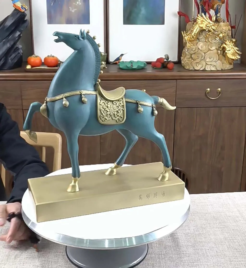 TOP grade Good luck Royal Wealth Fortune horse mascot HOME OFFICE company decoration bring wealth money bronze Sculpture