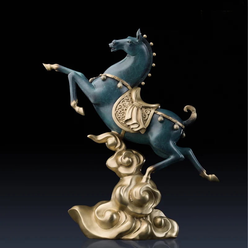 TOP grade Good luck Royal Wealth Fortune horse mascot HOME OFFICE company decoration bring wealth money bronze Sculpture