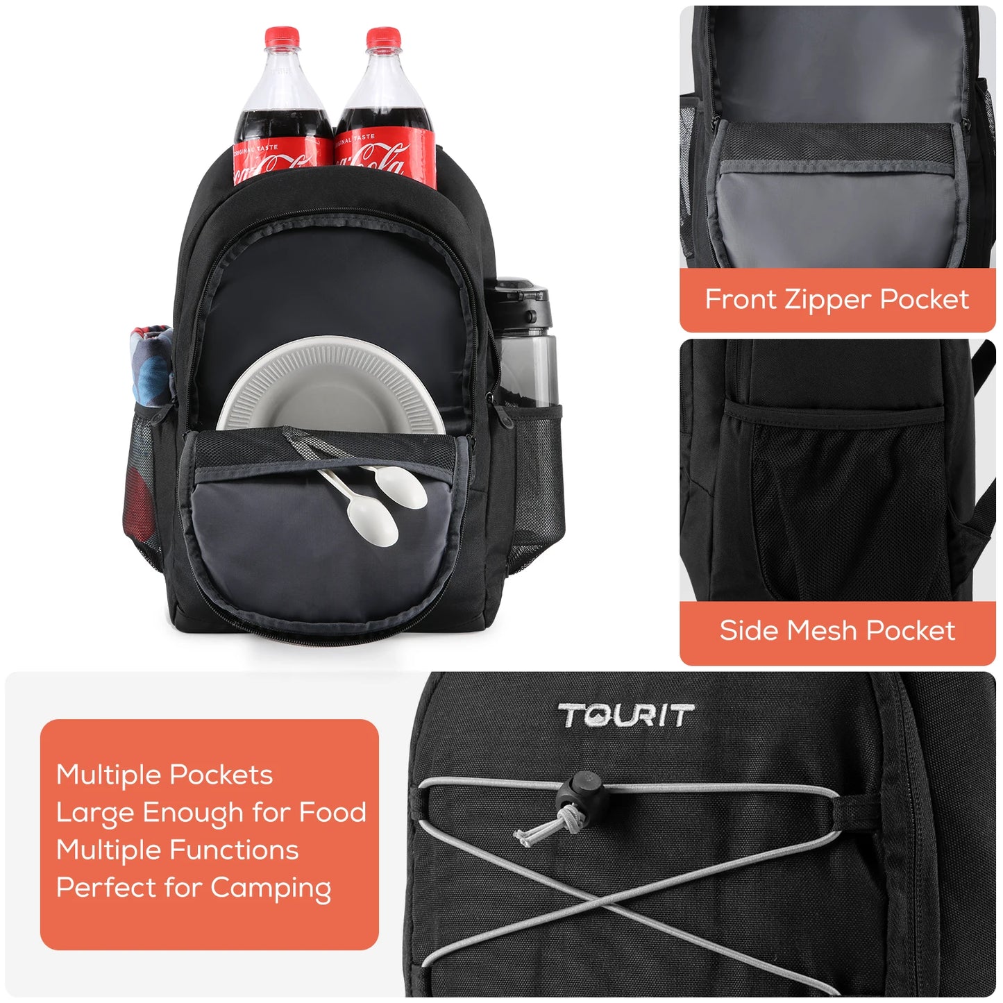 TOURIT 30L Thermal Backpack Cooler bag for drinks Insulated Bag Travel Beach Beer Leak-proof Food lunch Bags Portable Coolers