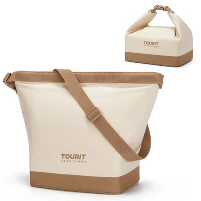 TOURIT Lunch Bag for Women with Buckle Durable Lunch Box Foldable Tote Insulated Bag Thermal food bag carrier Bento Pouch