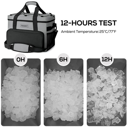 TOURIT Thermal Cooler for Drinks 14.6L 24L 32L Foldable Insulated Cooler Bag Leakproof Car Refrigerator Bag Food Delivery Bag