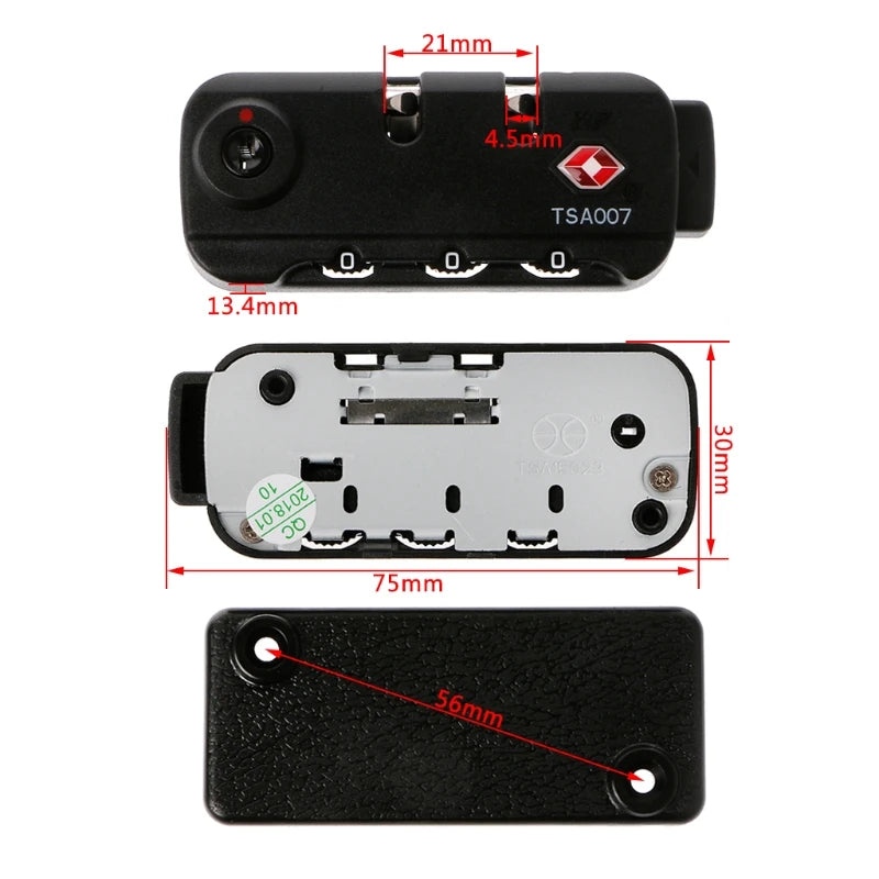 TSA Secure 3 Digit Combination Padlock Lock Luggage Suitcase Travel Code Lock