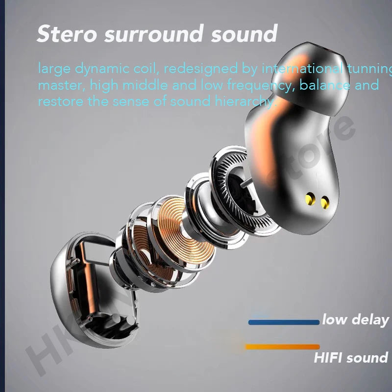 TWS Earbuds Bluetooth Earphones Hifi Sound Wireless Headphones Running Sports Headsets with mic for All Smart Phone