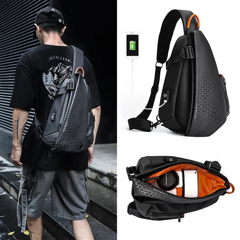 Tablet bag Large-capacity Shoulder Bag Functional Messenger Bag Motorcycle Backpack Tide Brand Chest Bags