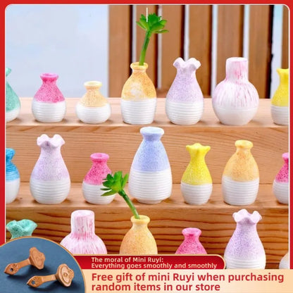 Tabletop Flower Arrangement Mini Vase Micro Landscape Bonsai Decoration Desktop Creative Trinket Home Accessories Figurines
