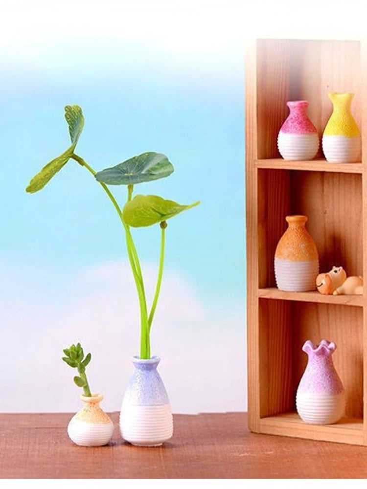 Tabletop Flower Arrangement Mini Vase Micro Landscape Bonsai Decoration Desktop Creative Trinket Home Accessories Figurines