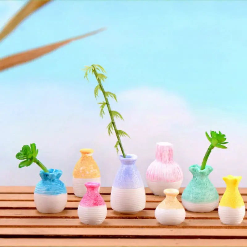 Tabletop Flower Arrangement Mini Vase Micro Landscape Bonsai Decoration Desktop Creative Trinket Home Accessories Figurines