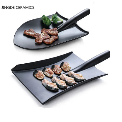 Tableware Plate Design European Style Frosted Food Grade Plastic Shovels Tableware Plate Dish Platter Bowl Cutter Dinnerware