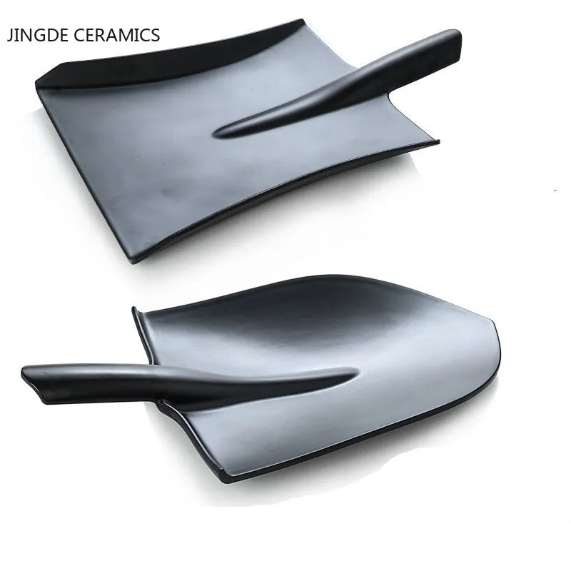 Tableware Plate Design European Style Frosted Food Grade Plastic Shovels Tableware Plate Dish Platter Bowl Cutter Dinnerware