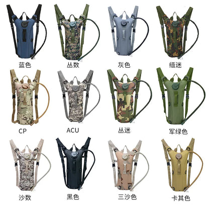 Tactical Hydration Pack Backpack Military Water-proof Nylon Water Bag with 3 Liter Bladder for Hiking Cycling Climbing