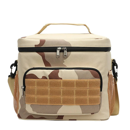 Tactical Lunch Box for Men Work Leak Proof Insulated Durable Beach Thermal Cooler Handbag Camping Picnic Square Bags Portable
