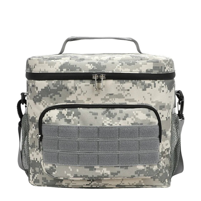Tactical Lunch Box for Men Work Leak Proof Insulated Durable Beach Thermal Cooler Handbag Camping Picnic Square Bags Portable