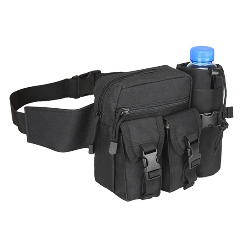 Tactical Men Waist Pack 800D Nylon Hiking Water Bottle Phone Pouch Outdoor Sports Army Military Hunting Climbing Camp Belt Bag