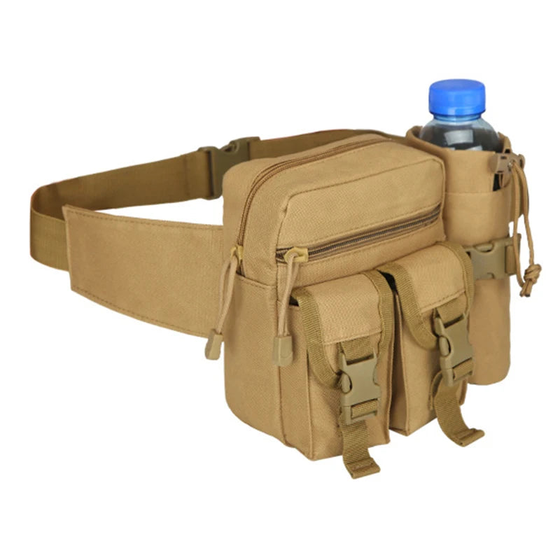 Tactical Men Waist Pack 800D Nylon Hiking Water Bottle Phone Pouch Outdoor Sports Army Military Hunting Climbing Camp Belt Bag