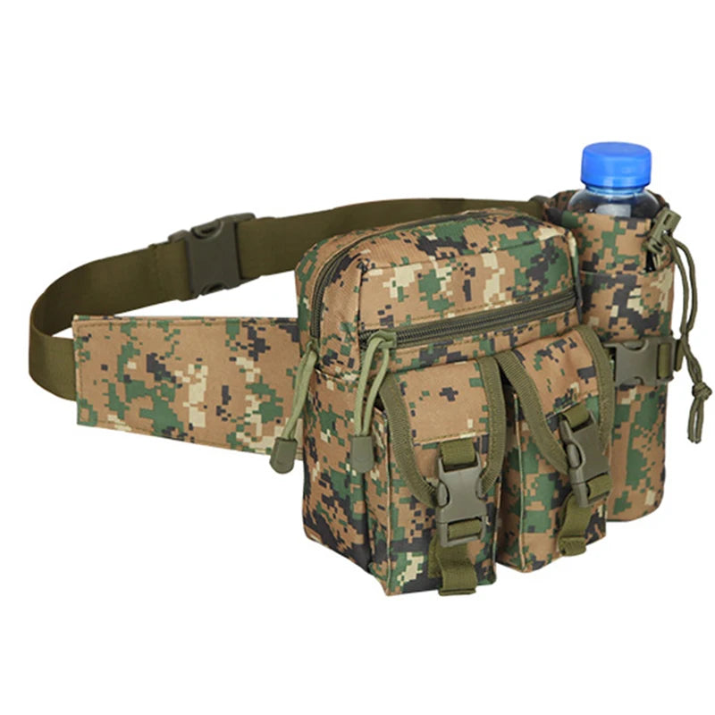 Tactical Men Waist Pack 800D Nylon Hiking Water Bottle Phone Pouch Outdoor Sports Army Military Hunting Climbing Camp Belt Bag