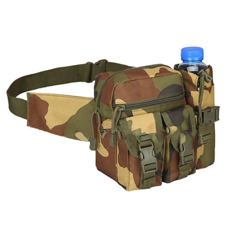 Tactical Men Waist Pack 800D Nylon Hiking Water Bottle Phone Pouch Outdoor Sports Army Military Hunting Climbing Camp Belt Bag