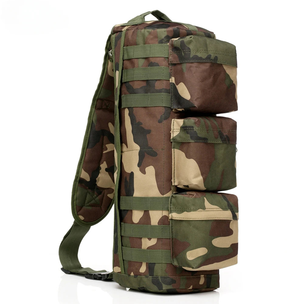 Tactical Outdoor Bag Multifunction Backpack Chest Bag Camo Waterproof Sports Training Camping Fishing Bag