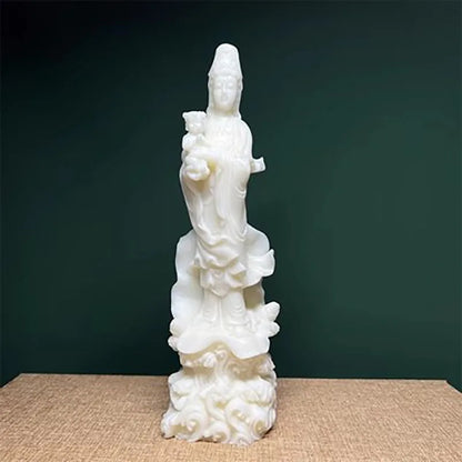 Tagua Qiunzi Guanyin Bodhisattva Statue Resin Figure Sculpture Chinese Buddha Statues Home Room Office Feng Shui Statue