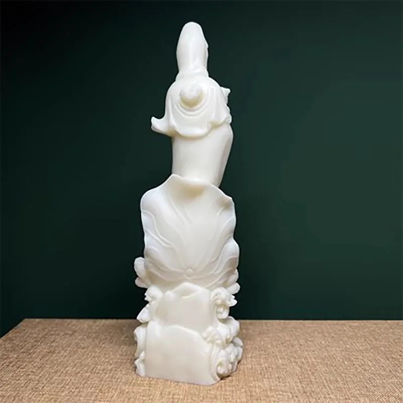 Tagua Qiunzi Guanyin Bodhisattva Statue Resin Figure Sculpture Chinese Buddha Statues Home Room Office Feng Shui Statue