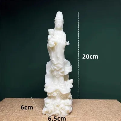 Tagua Qiunzi Guanyin Bodhisattva Statue Resin Figure Sculpture Chinese Buddha Statues Home Room Office Feng Shui Statue