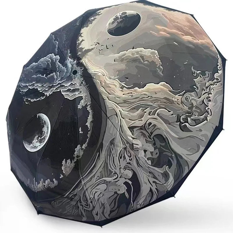 Tai Chi, Gossip Fully Automatic Sunshade Umbrella, Outdoor Anti-Ultraviolet Umbrella  Suitable For Children, Adults