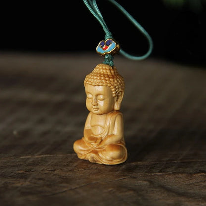 Taihang Cliff Cypress Wood Carved 【Bring Wealth and Good Luck 】 Buddha Home Decoration Office Accessories Car Ornaments
