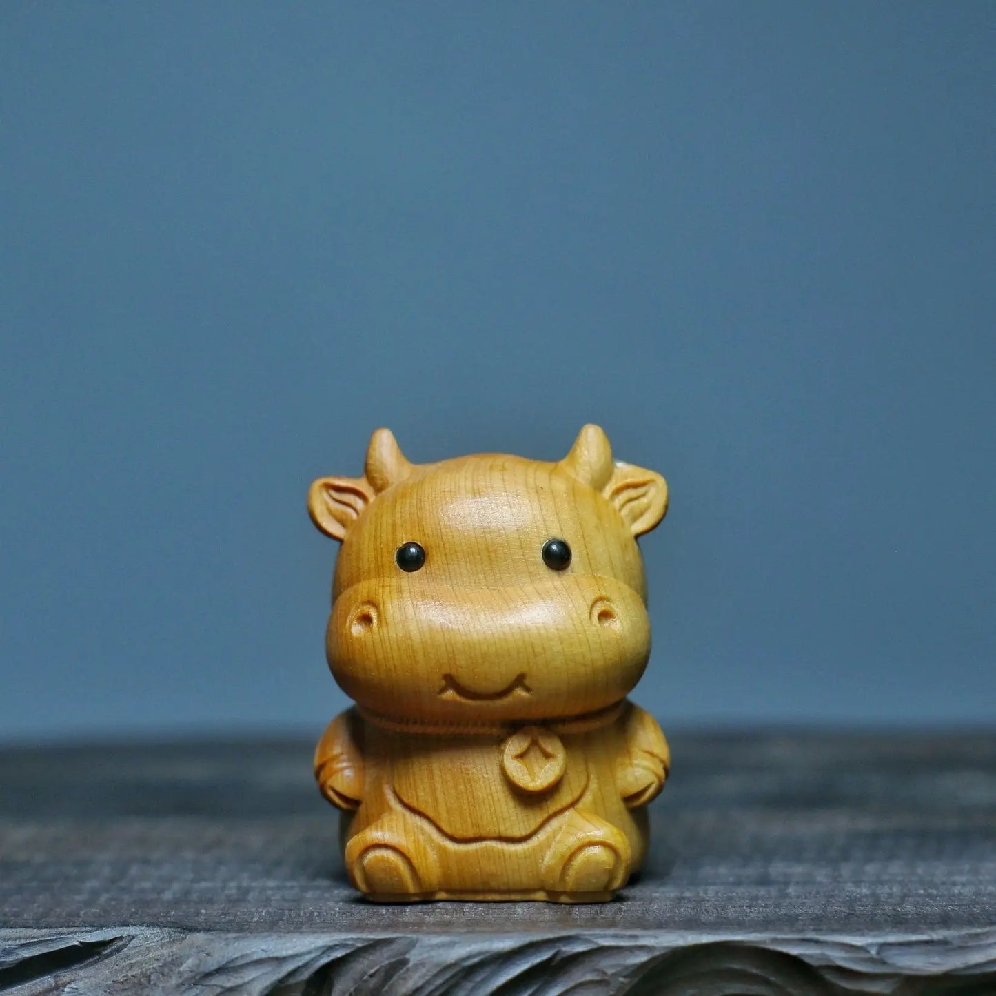 Taihang Cliff Cypress Wood Carved【Bring Wealth and Good Luck】Twelve Animals Home Decoration Office Accessories Car Ornaments