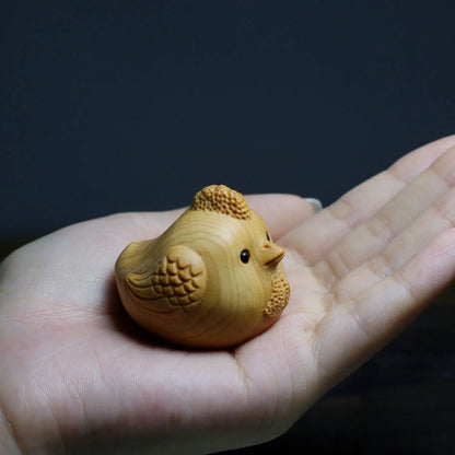 Taihang Cliff Cypress Wood Carved【Bring Wealth and Good Luck】Twelve Animals Home Decoration Office Accessories Car Ornaments