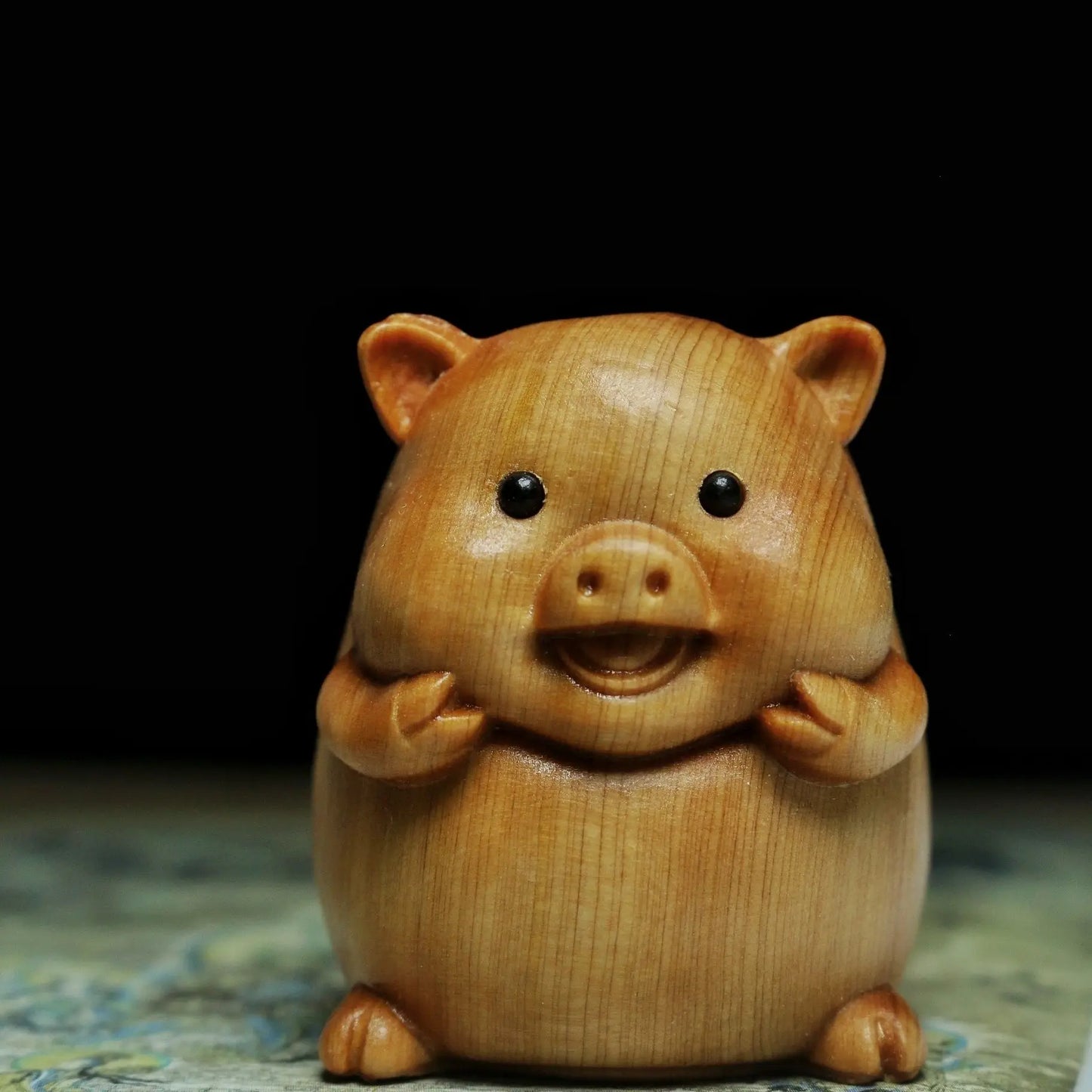 Taihang Cliff Cypress Wood Carved【Bring Wealth and Good Luck】Twelve Animals Home Decoration Office Accessories Car Ornaments