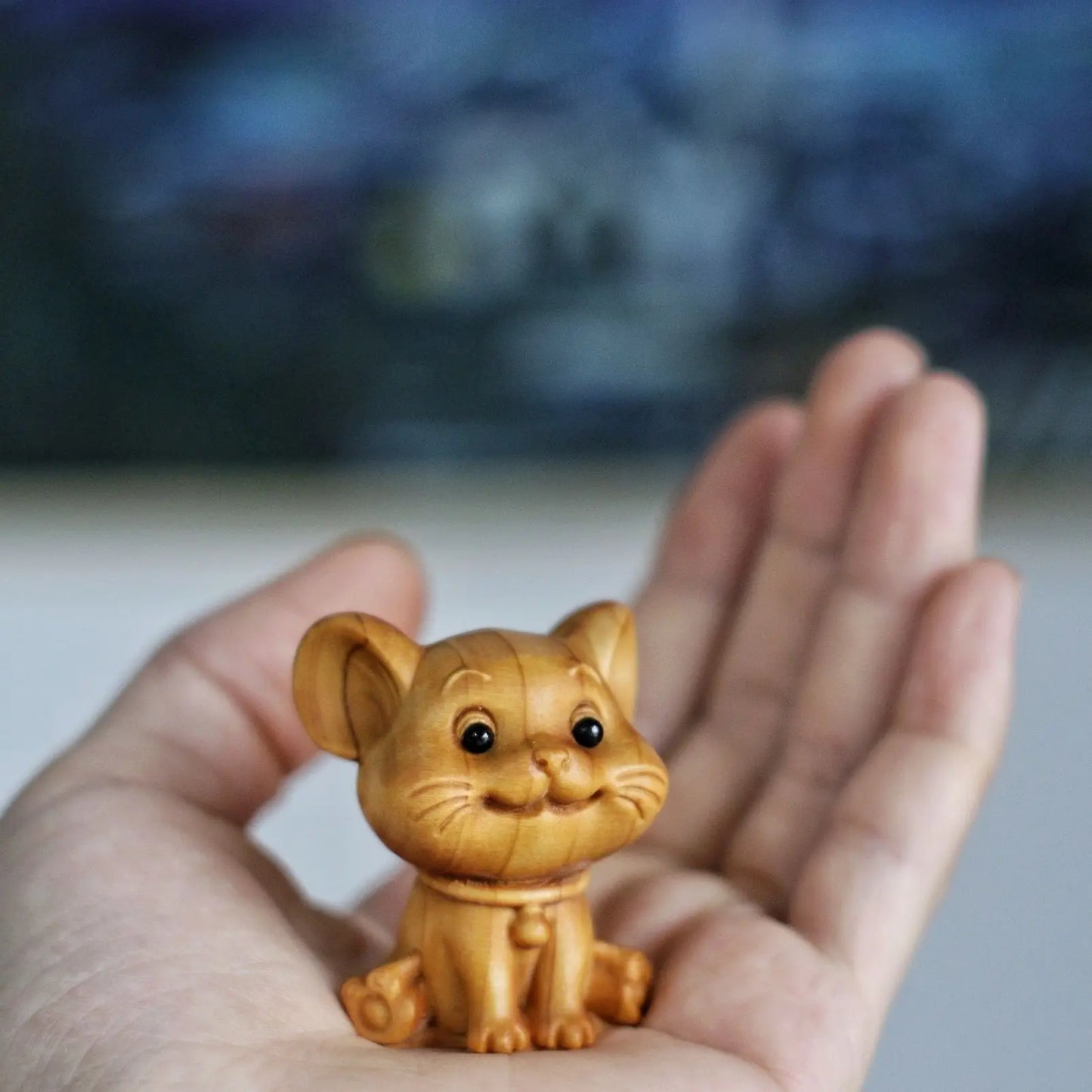 Taihang Cliff Cypress Wood Carved【Bring Wealth and Good Luck】Twelve Animals Home Decoration Office Accessories Car Ornaments