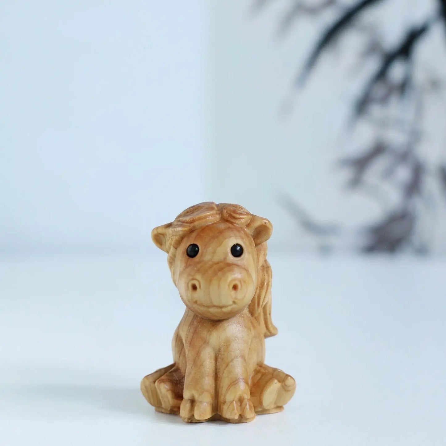 Taihang Cliff Cypress Wood Carved【Bring Wealth and Good Luck】Twelve Animals Home Decoration Office Accessories Car Ornaments