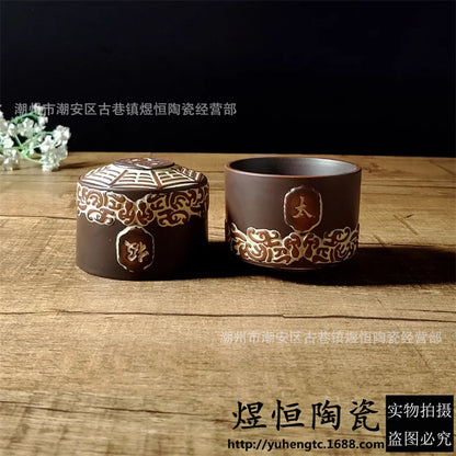 Taiji Bagua Yixing Purple Clay Cup Personal Cup Raw Ore Purple Vermicelli Clay Chicken Blood Red Single Cup Tea Ceremony Host